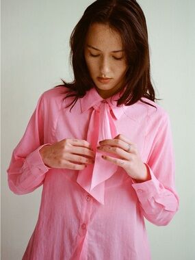 Wray Women's Pink Button-Front Blouse